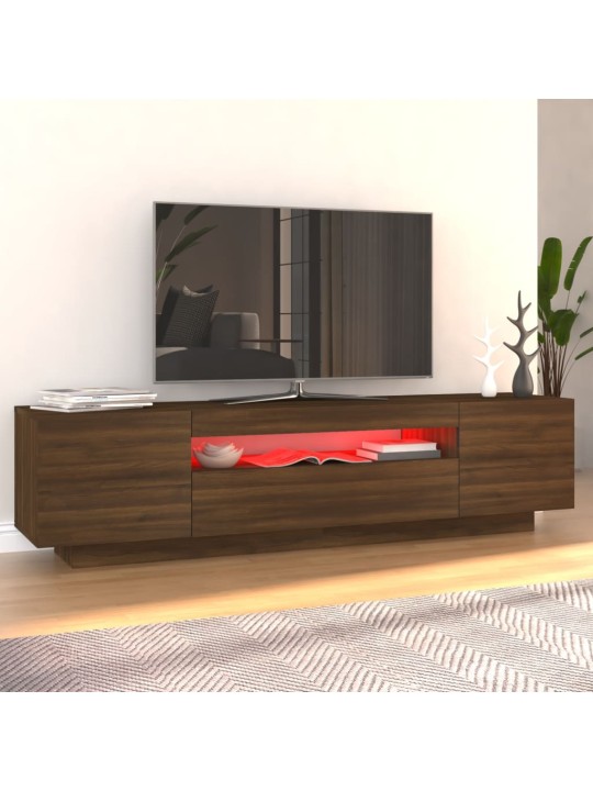 Televizoriaus spintelė su LED, ruda ąžuolo, 160x35x40cm