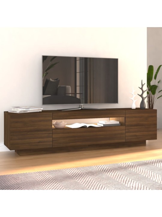 Televizoriaus spintelė su LED, ruda ąžuolo, 160x35x40cm