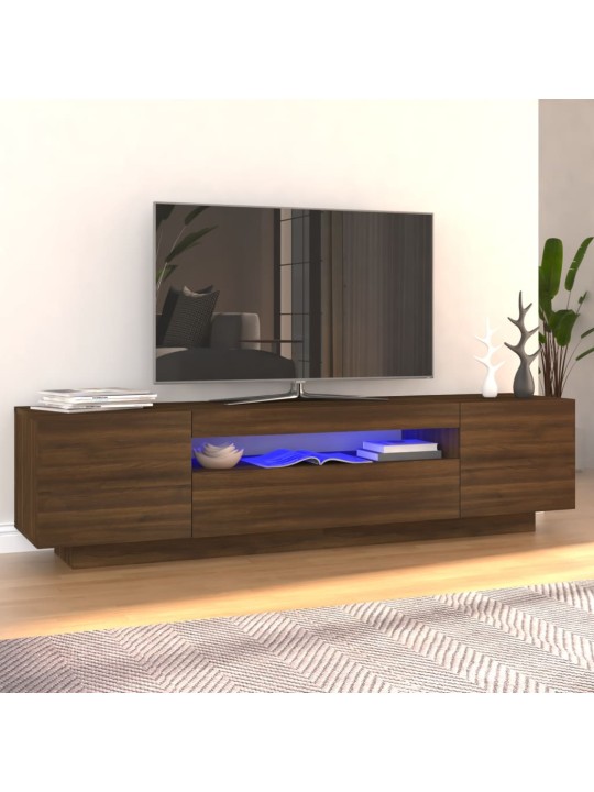 Televizoriaus spintelė su LED, ruda ąžuolo, 160x35x40cm