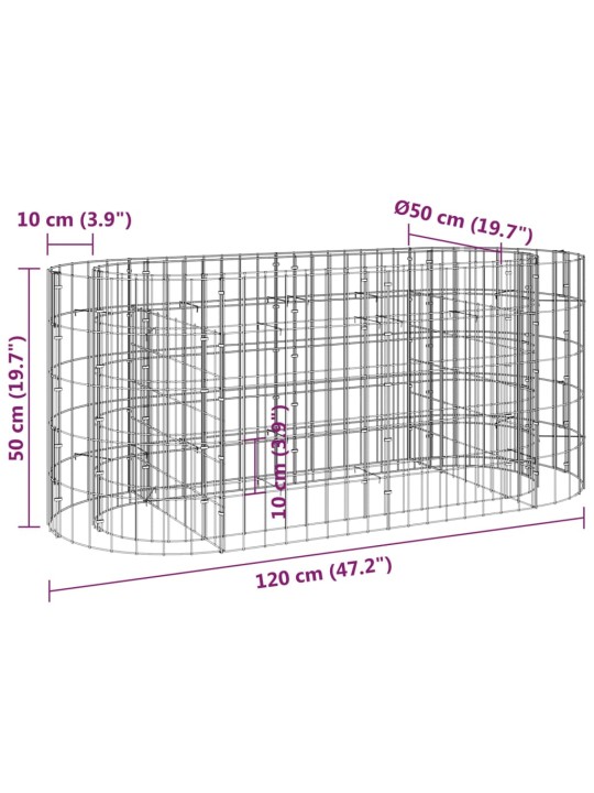 Gabiono lovelis, 120x50x50cm, galvanizuota geležis, aukštas
