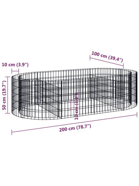 Gabiono lovelis, 200x100x50cm, galvanizuota geležis, aukštas