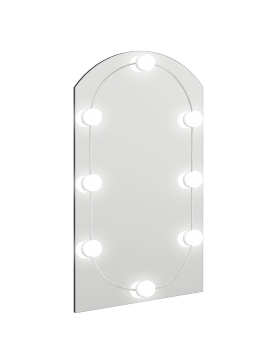 Veidrodis su LED lemputėmis, 70x40cm, stiklas, arkos formos