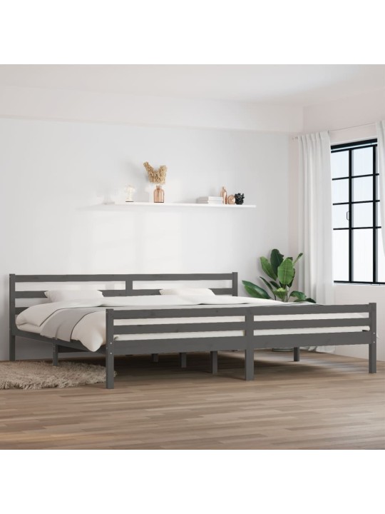 Lovos rėmas, pilkas, 180x200cm, medienos masyvas, itin didelis