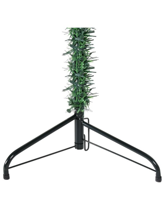 Siaura dirbtinė pusinė Kalėdų eglutė su stovu, žalia, 150cm