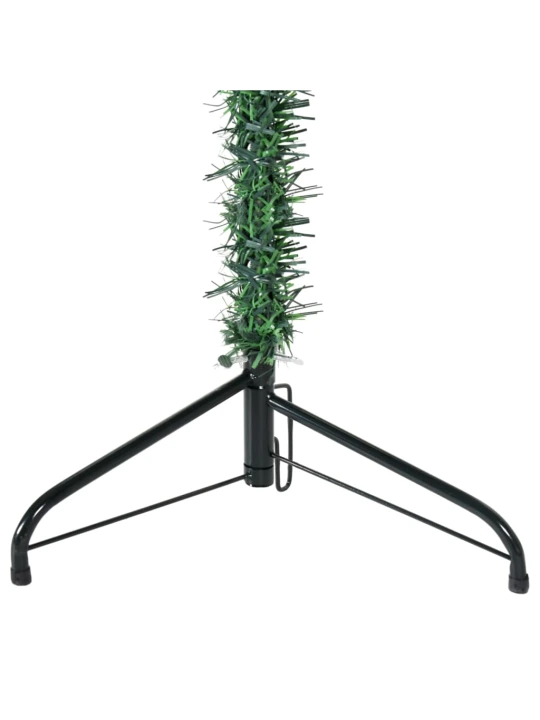 Siaura dirbtinė pusinė Kalėdų eglutė su stovu, žalia, 150cm