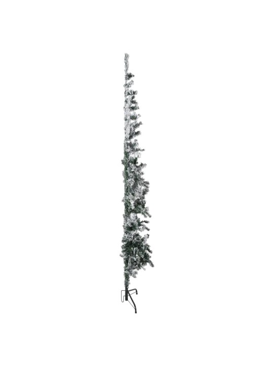 Siaura dirbtinė Kalėdų eglutė, 240cm, padengta sniegu