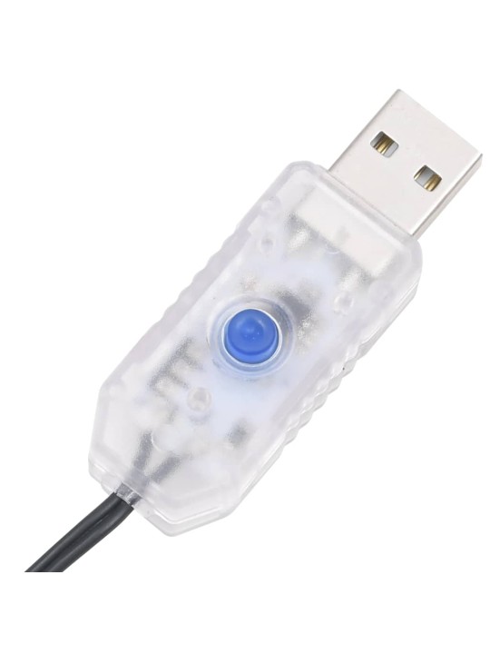 LED lempučių girlianda, 15m, PVC, 150 šaltų baltų LED lempučių