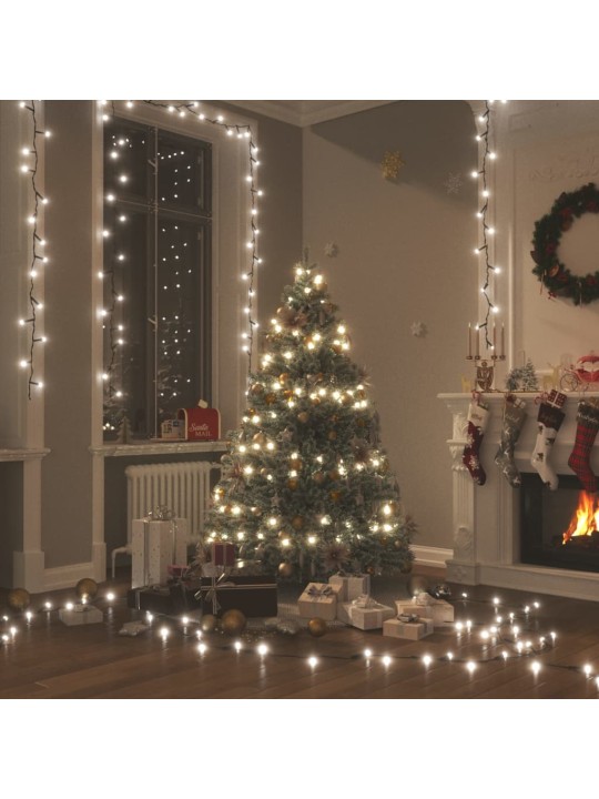 LED lempučių girlianda, 15m, PVC, 150 šaltų baltų LED lempučių