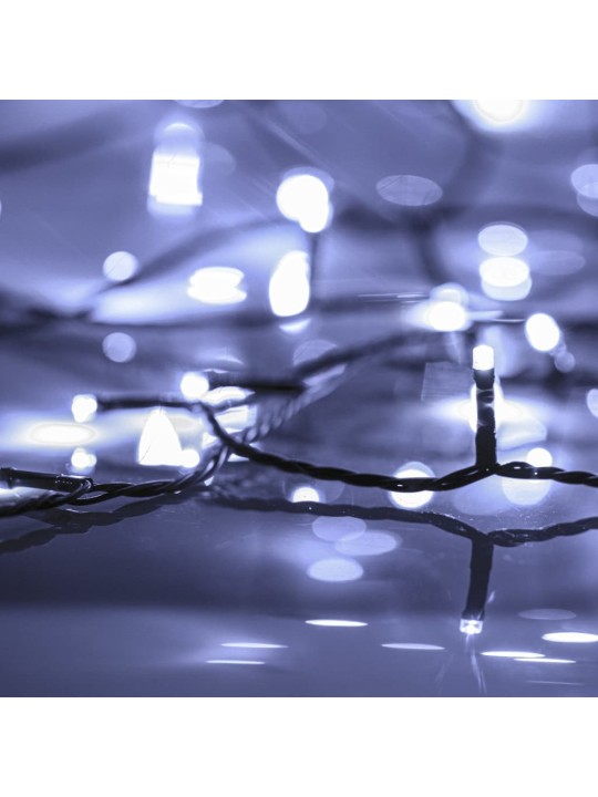LED lempučių girlianda, 30m, PVC, 300 šaltos baltos spalvos LED