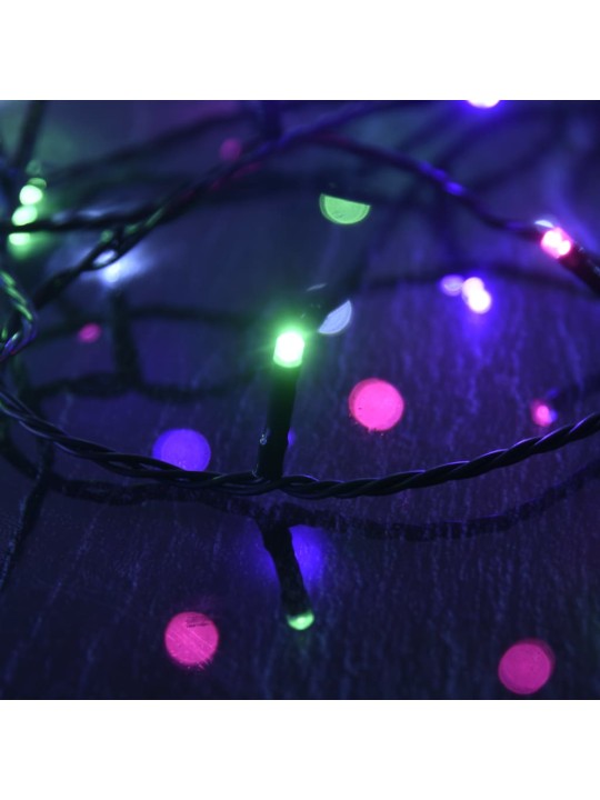 LED lempučių girlianda, 60m, PVC, 600 pastelinių spalvotų LED