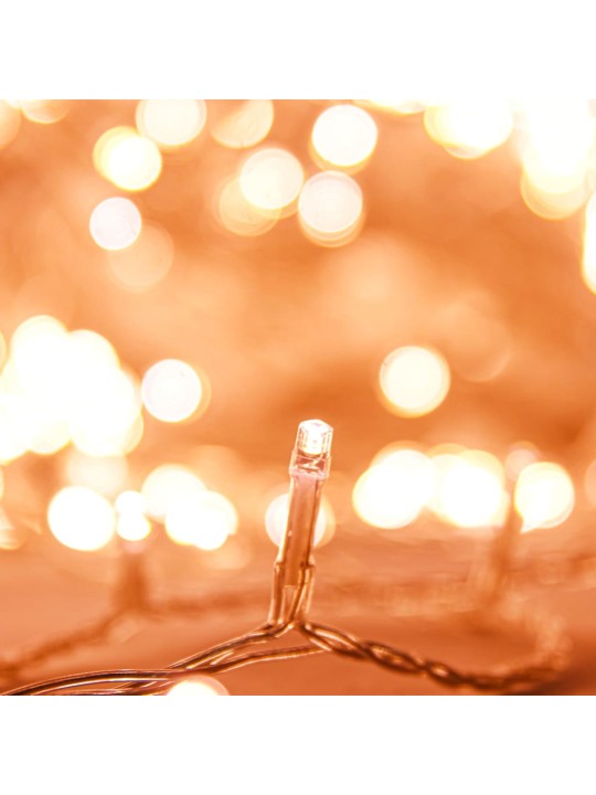 LED lempučių girlianda, 200m, PVC, 2000 šiltų baltų LED