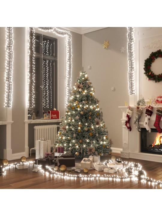 LED lempučių girlianda, 11m, PVC, 1000 šaltų baltų LED, tanki