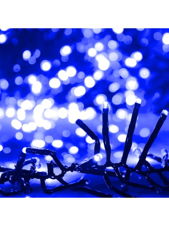 LED lempučių girlianda, 11m, PVC, 1000 mėlynų LED, tanki