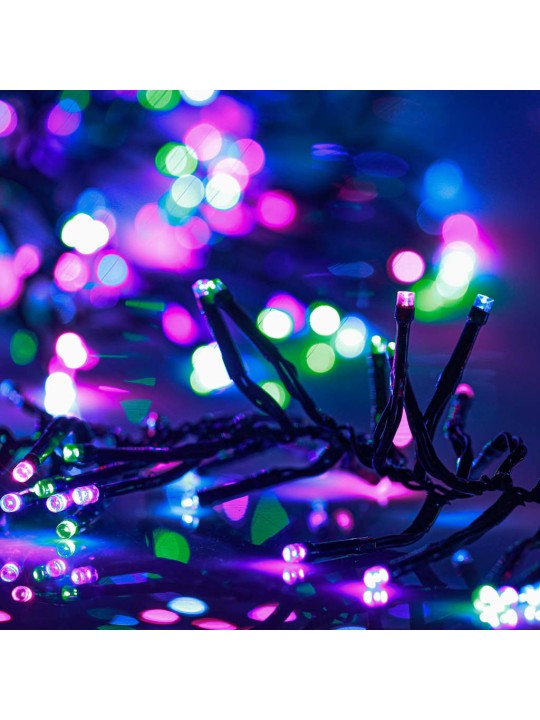 LED lempučių girlianda, 11m, PVC, 1000 pastelinių LED, tanki