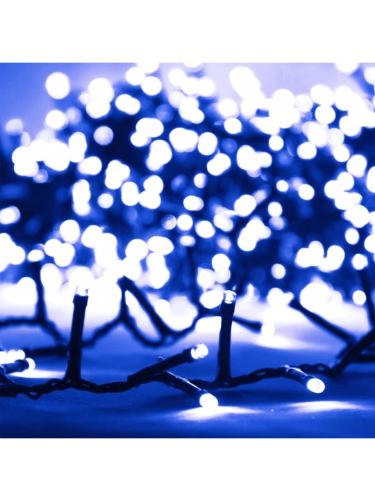 Smulkių LED lempučių girlianda, 13m, PVC, 400 mėlynų LED