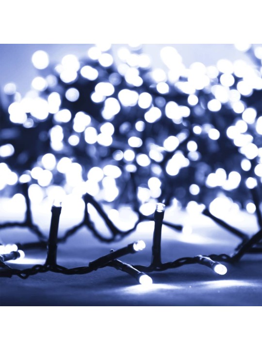 Smulkių LED lempučių girlianda, 25m, PVC, 1000 šaltų baltų LED