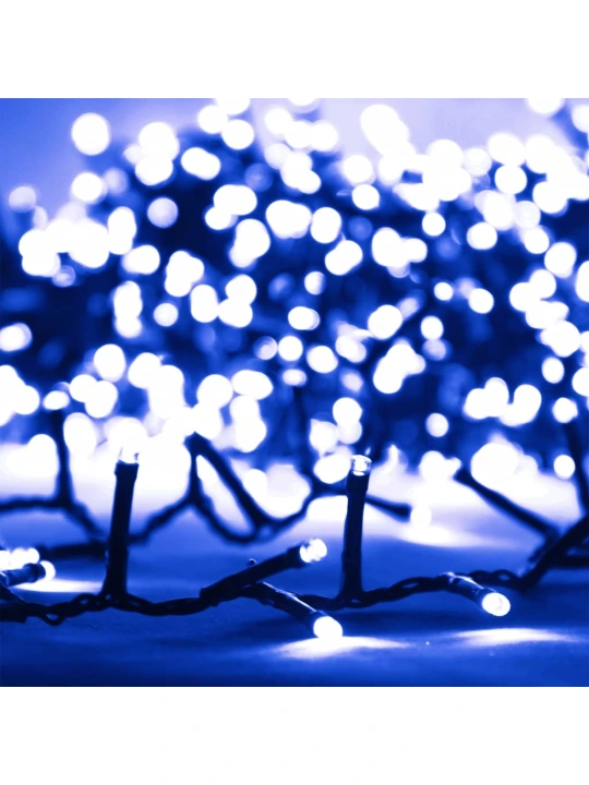 Smulkių LED lempučių girlianda, 45m, PVC, 2000 mėlynų LED
