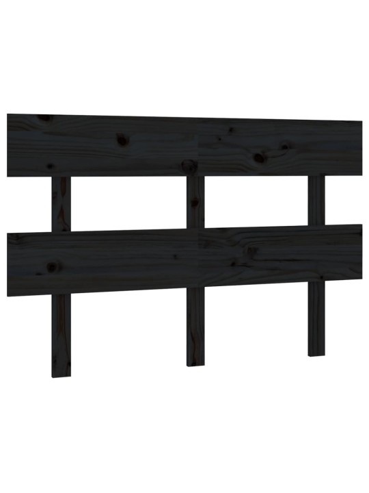 Lovos galvūgalis, juodas, 138x3x81cm, pušies medienos masyvas