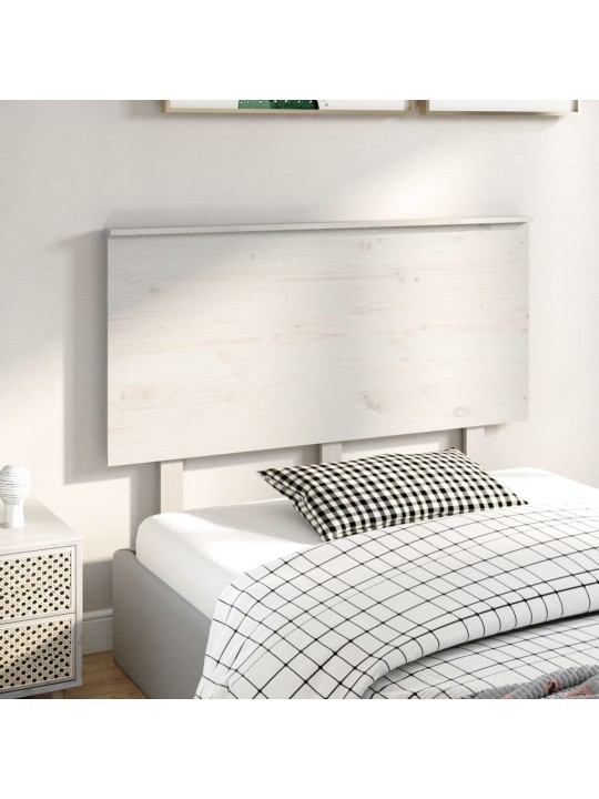 Lovos galvūgalis, baltas, 124x6x82,5cm, pušies medienos masyvas
