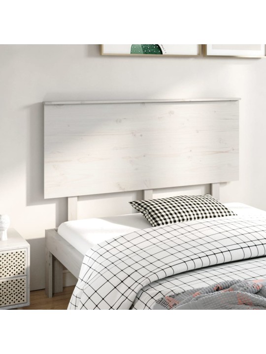 Lovos galvūgalis, baltas, 139x6x82,5cm, pušies medienos masyvas