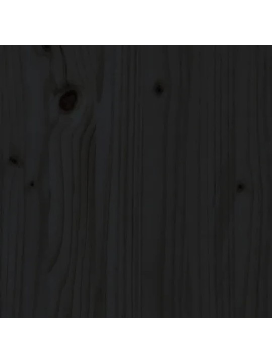 Lovos galvūgalis, juodas, 144x6x82,5cm, pušies medienos masyvas