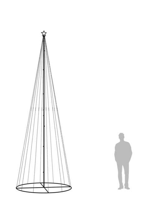 Kalėdų eglutė, 160x500cm, kūgio formos, 732 šiltos baltos LED