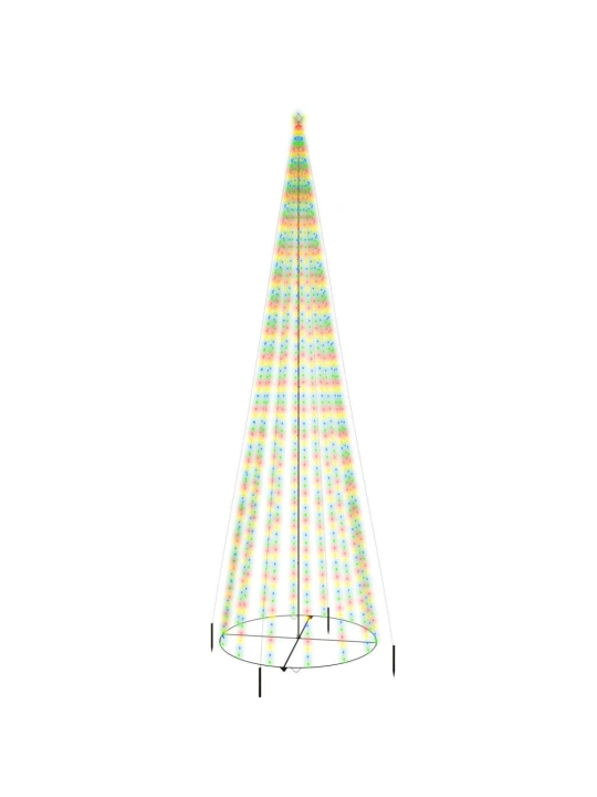 Kalėdų eglutė, 230x800cm, kūgio formos, 1134 įvairių spalvų LED