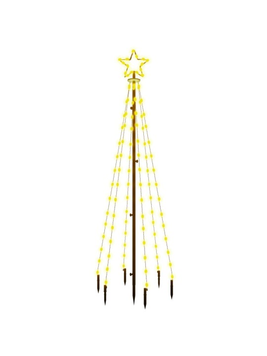Kalėdų eglutė su kuoliuku, šiltos baltos spalvos, 108LED, 180cm