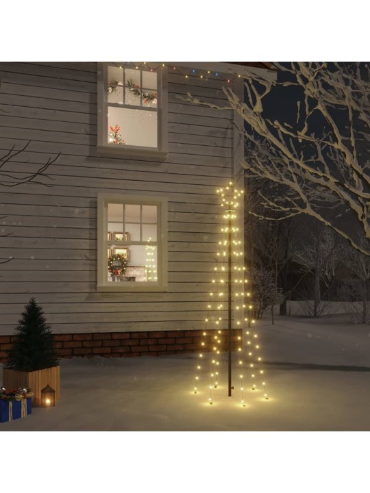 Kalėdų eglutė su kuoliuku, šiltos baltos spalvos, 108LED, 180cm