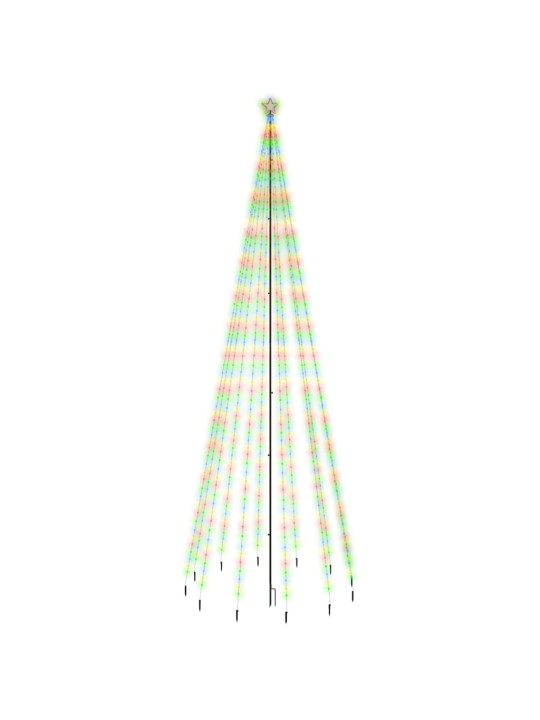 Kalėdų eglutė su kuoliuku, 500cm, 732 įvairių spalvų LED