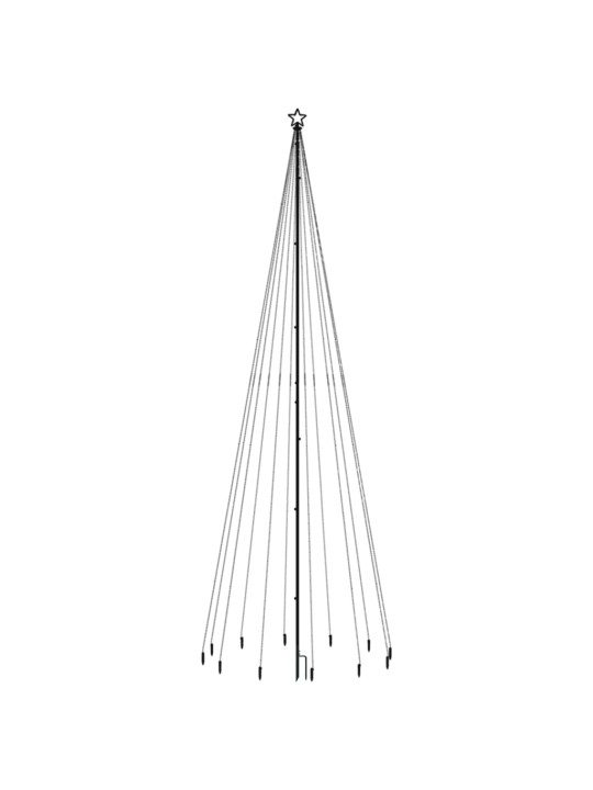 Kalėdų eglutė su kuoliuku, 500cm, 732 įvairių spalvų LED