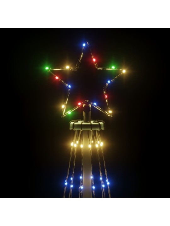 Kalėdų eglutė su kuoliuku, 500cm, 732 įvairių spalvų LED