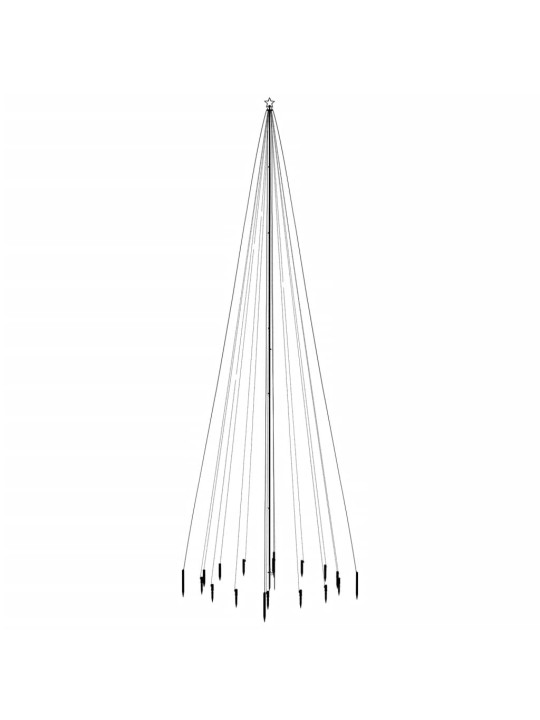 Kalėdų eglutė su kuoliuku, 800cm, 1134 šaltos baltos LED