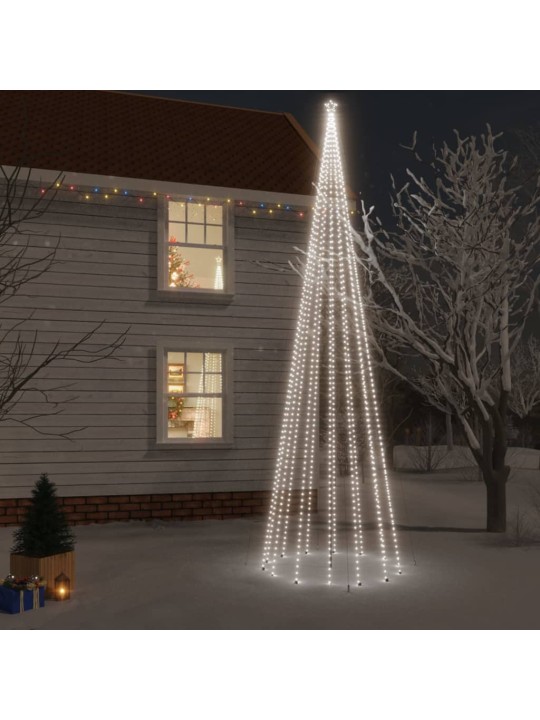 Kalėdų eglutė su kuoliuku, 800cm, 1134 šaltos baltos LED