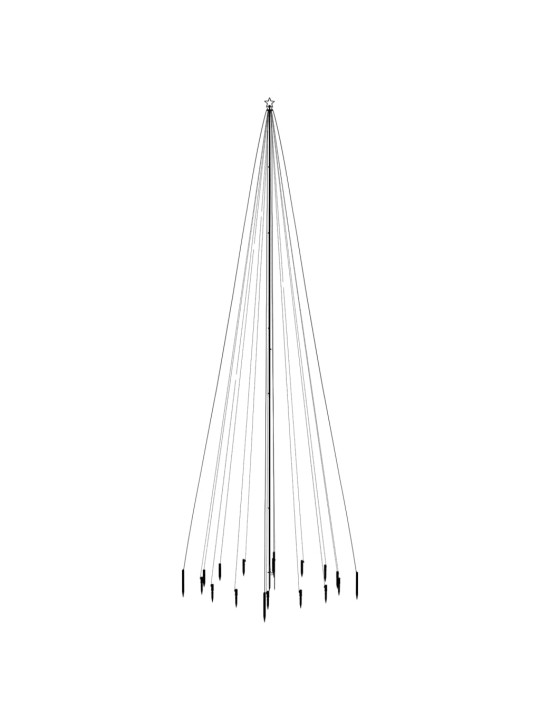 Kalėdų eglutė su kuoliuku, 800cm, 1134 mėlynos spalvos LED