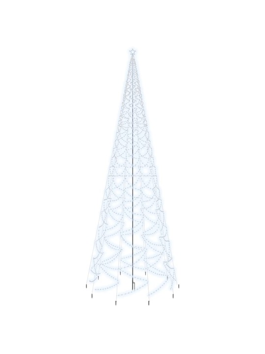 Kalėdų eglutė su kuoliuku, šalta balta, 3000LED, 800cm