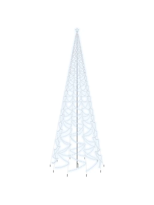 Kalėdų eglutė su kuoliuku, šalta balta, 3000LED, 800cm