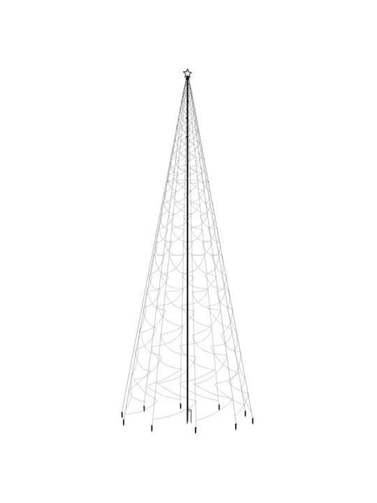 Kalėdų eglutė su kuoliuku, šalta balta, 3000LED, 800cm