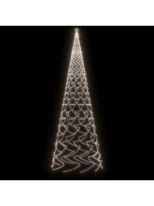 Kalėdų eglutė su kuoliuku, šalta balta, 3000LED, 800cm