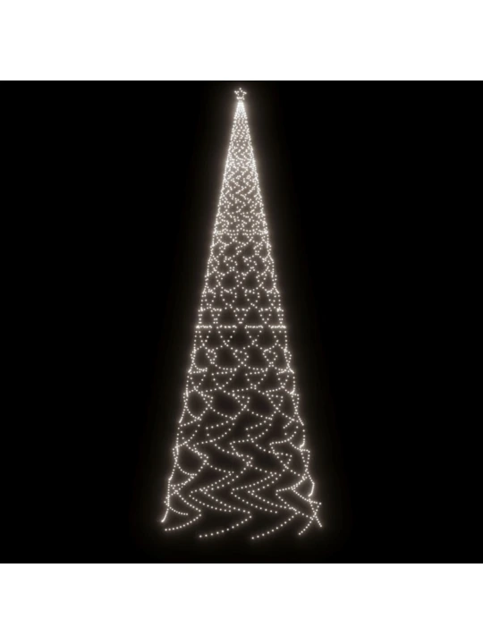 Kalėdų eglutė su kuoliuku, šalta balta, 3000LED, 800cm