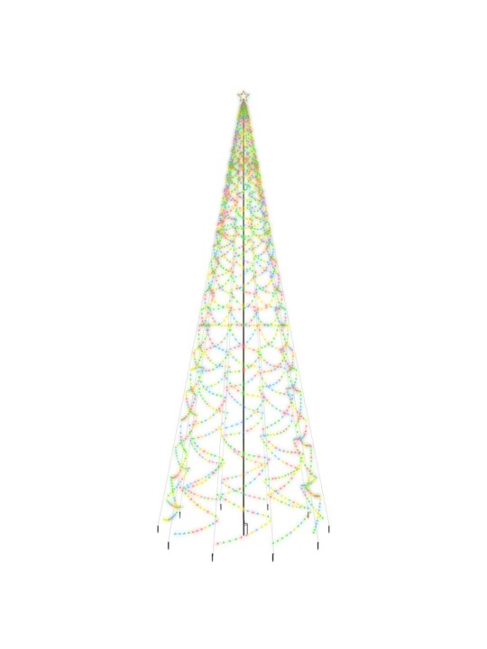 Kalėdų eglutė su kuoliuku, įvairių spalvų, 3000LED, 800cm