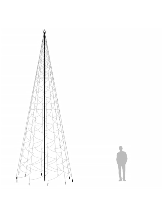 Kalėdų eglutė su kuoliuku, mėlynos spalvos, 3000LED, 800cm