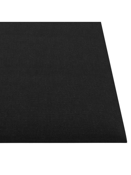Sienų plokštės, 12vnt., juodos, 30x30cm, audinys, 1,08m²