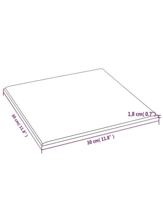 Sienų plokštės, 12vnt., juodos, 30x30cm, audinys, 1,08m²