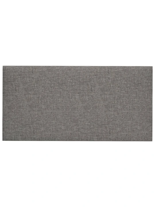 Sienų plokštės, 12vnt., pilkos, 60x30cm, audinys, 2,16m²