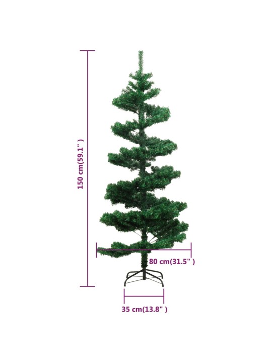Kalėdų eglutė su stovu, žalia, 150cm, PVC, spiralės formos