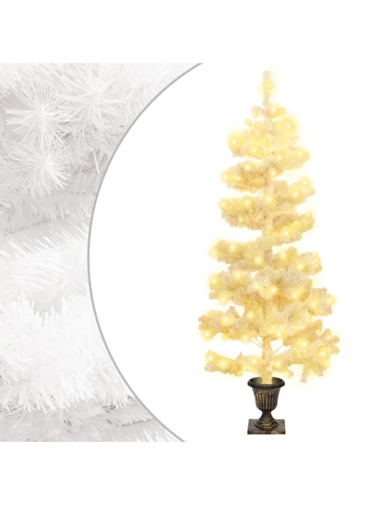 Kalėdų eglutė su vazonu, balta, 120cm, PVC, spiralės formos
