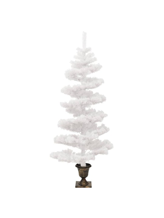 Kalėdų eglutė su vazonu, balta, 120cm, PVC, spiralės formos