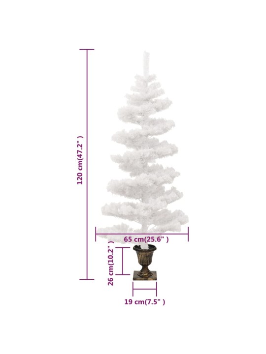 Kalėdų eglutė su vazonu, balta, 120cm, PVC, spiralės formos