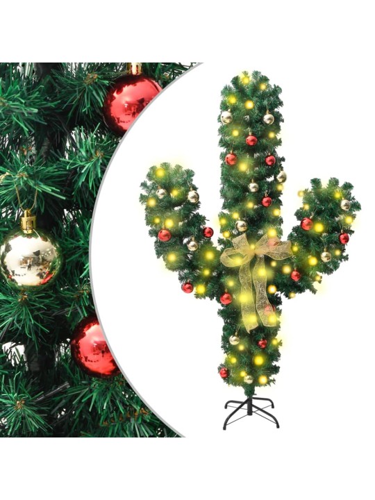 Kalėdinis kaktusas su stovu/LED, žalias, 150cm, PVC